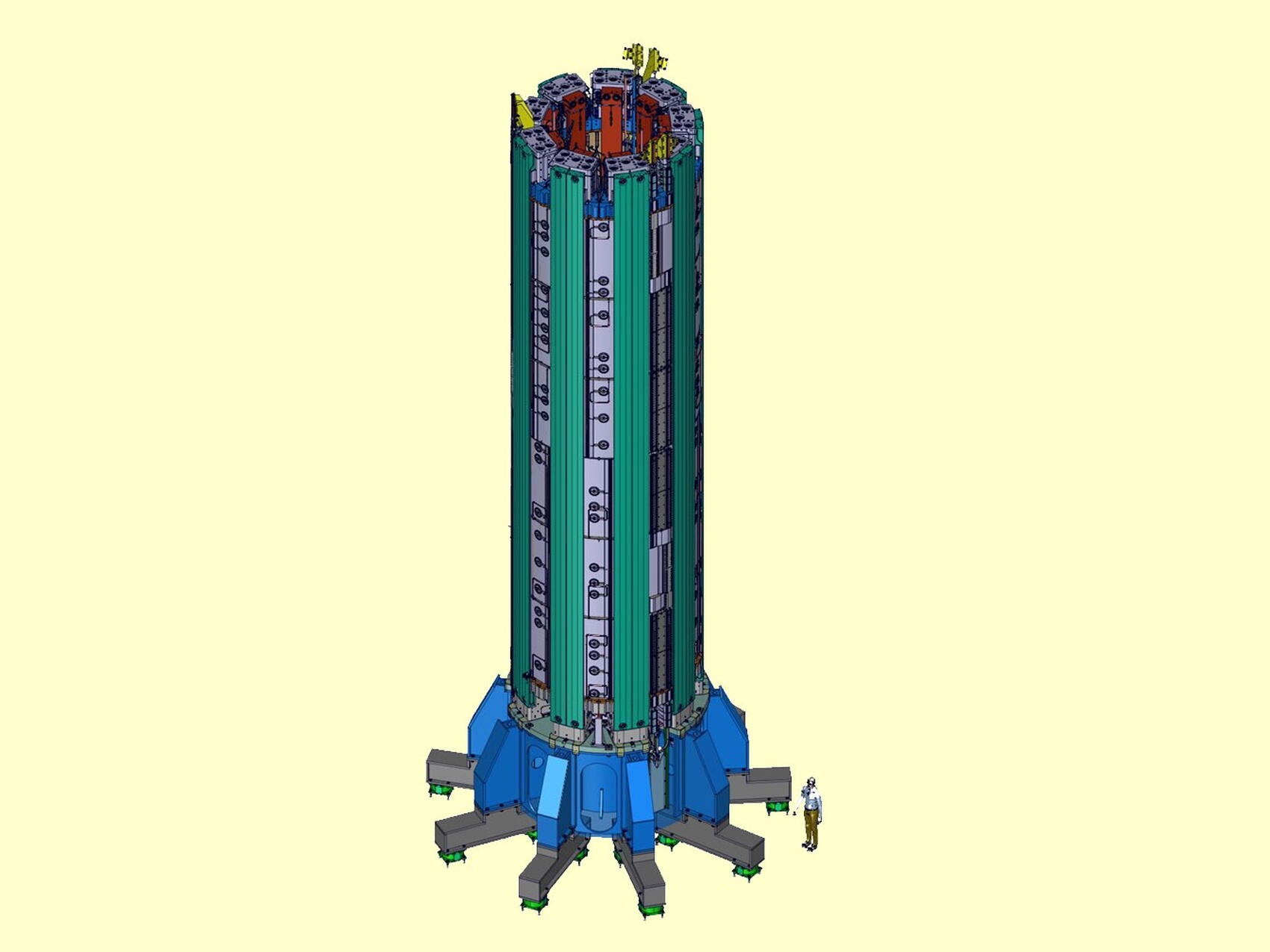 A massive pillar at the centre of the machine