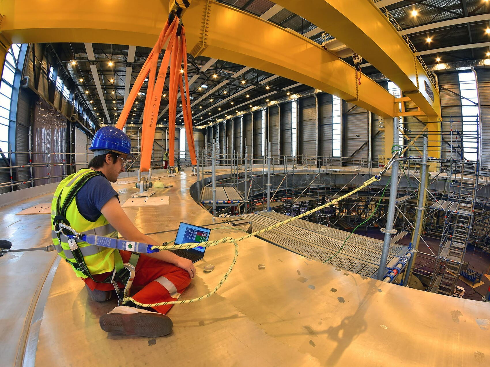 A massive pedestal for a massive machine