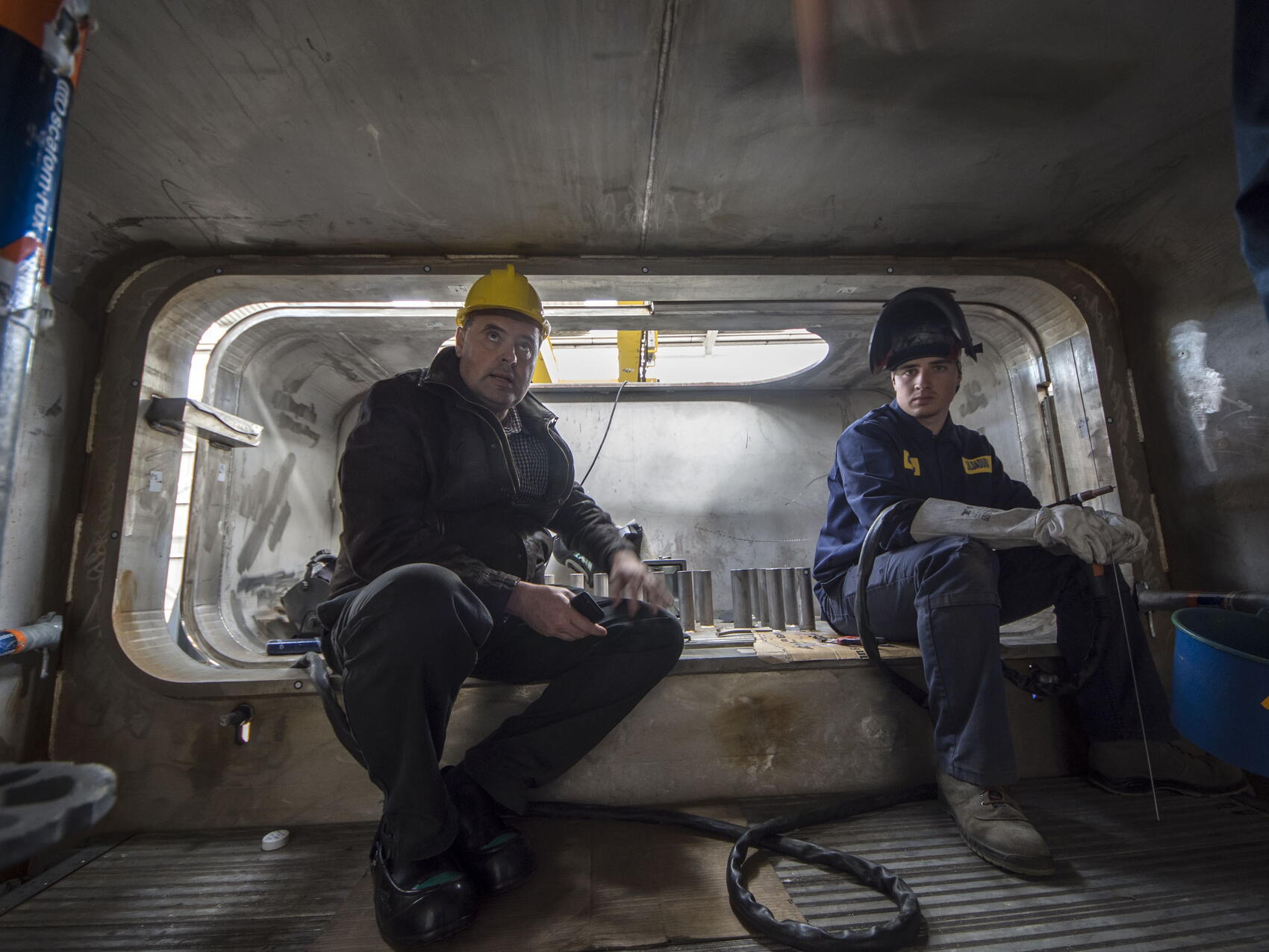 Inside the "chimney"