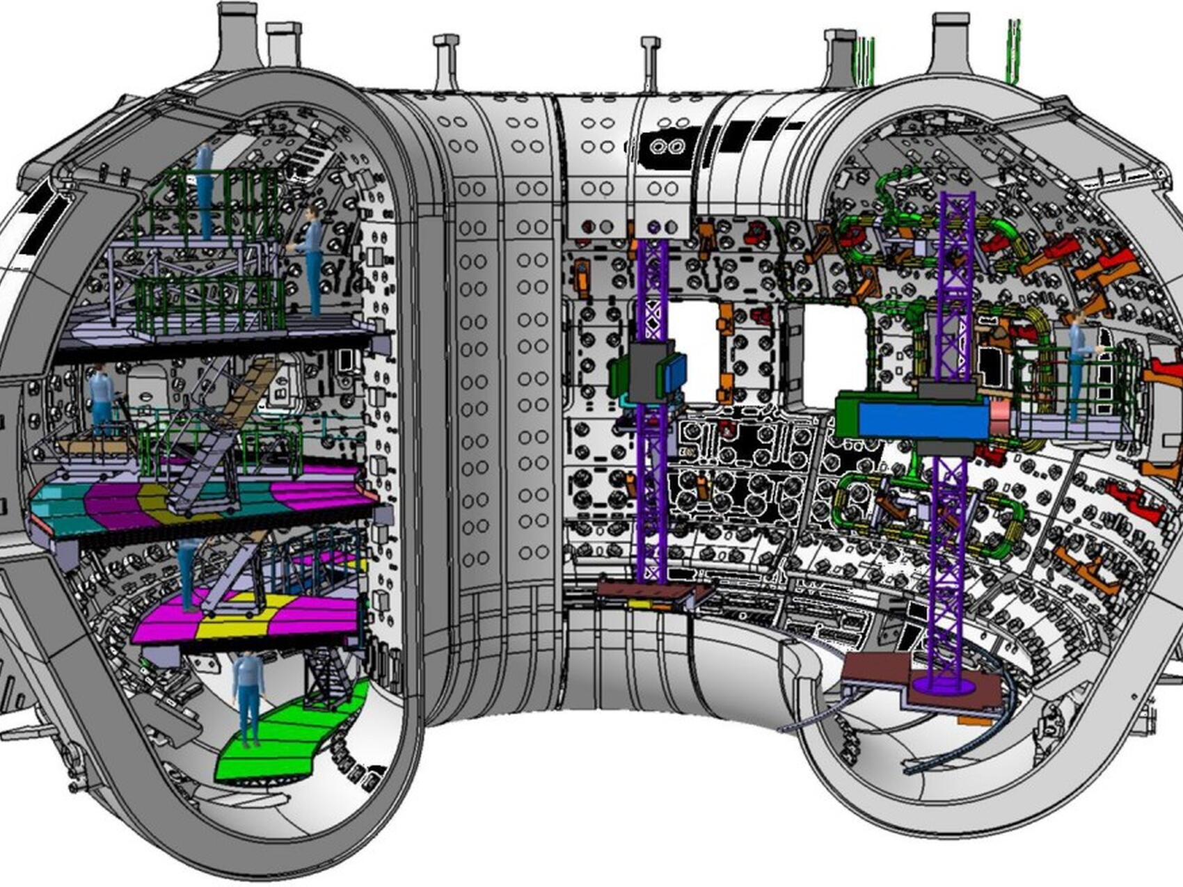 On the inside of the vacuum vessel